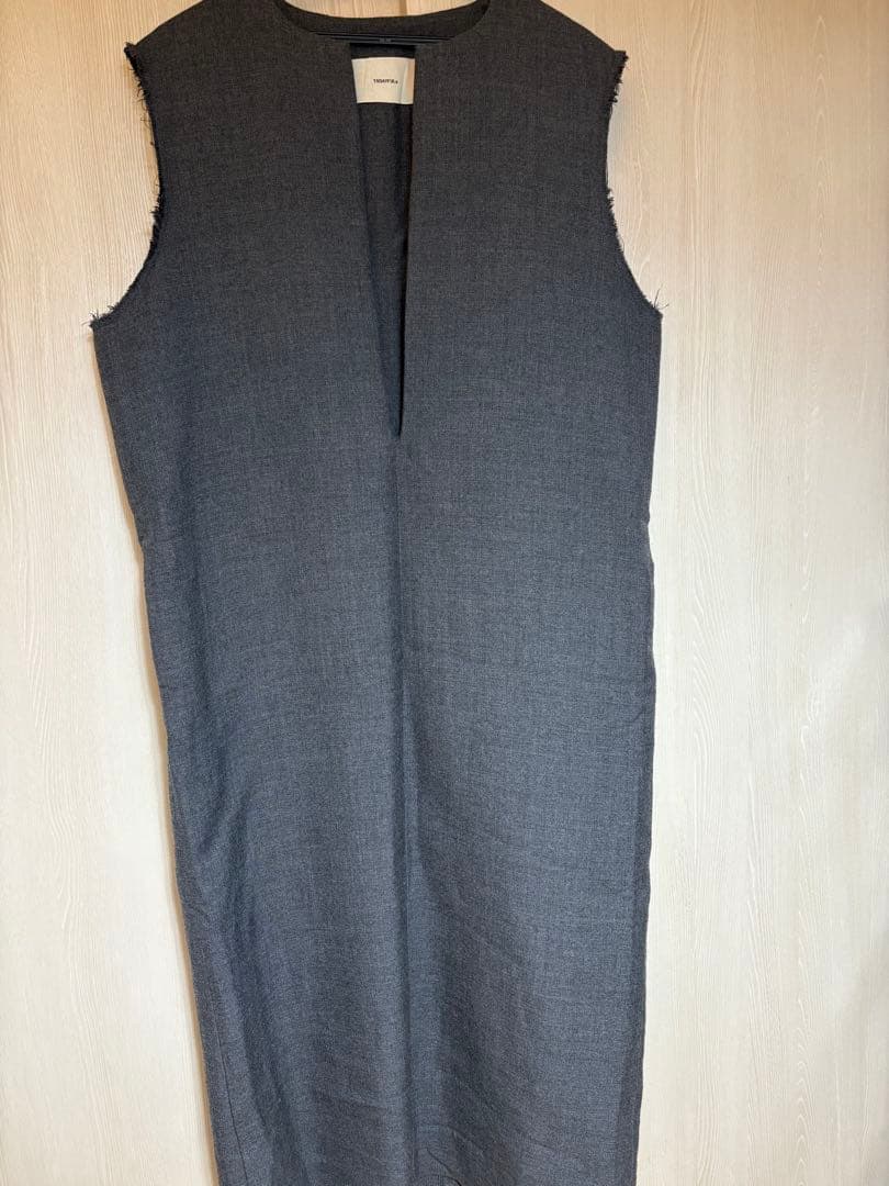 【試着のみ】TODAYFUL ダブルフェイスウールネックドレス