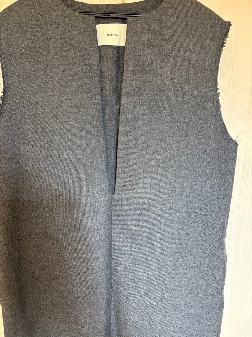 【試着のみ】TODAYFUL ダブルフェイスウールネックドレス