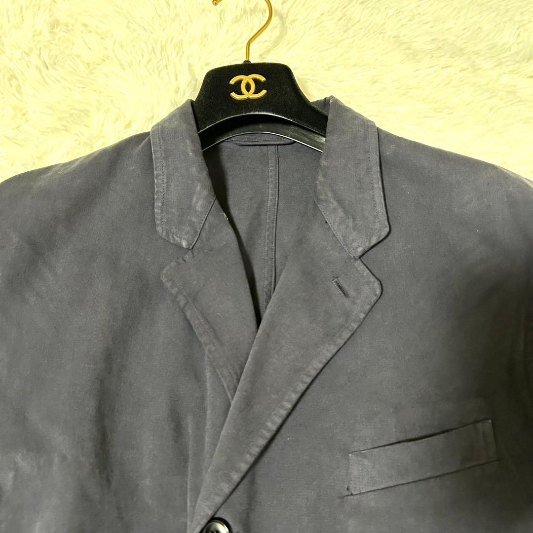 【COMOLI】テーラードジャケット サイズ3 製品染 ネイビー コットン100