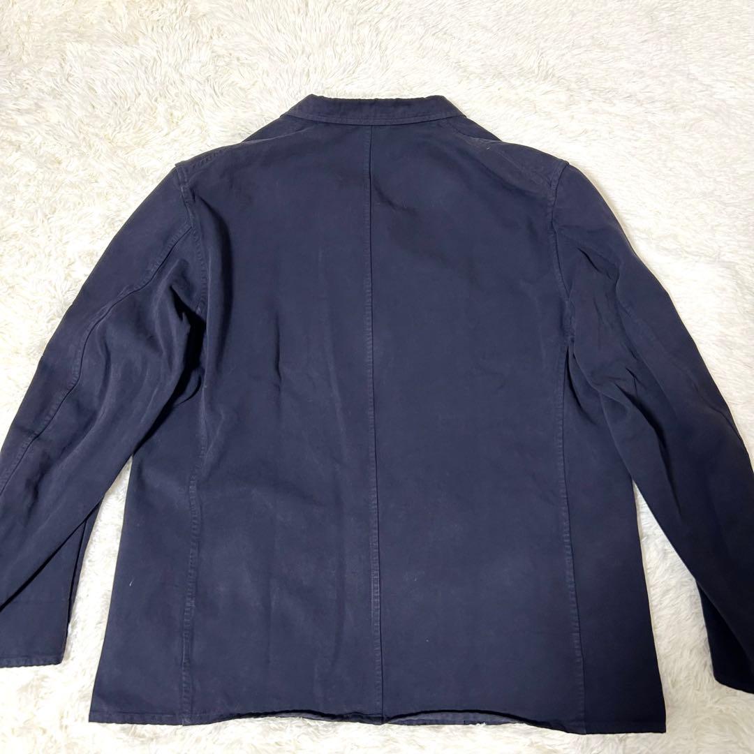 【COMOLI】テーラードジャケット サイズ3 製品染 ネイビー コットン100