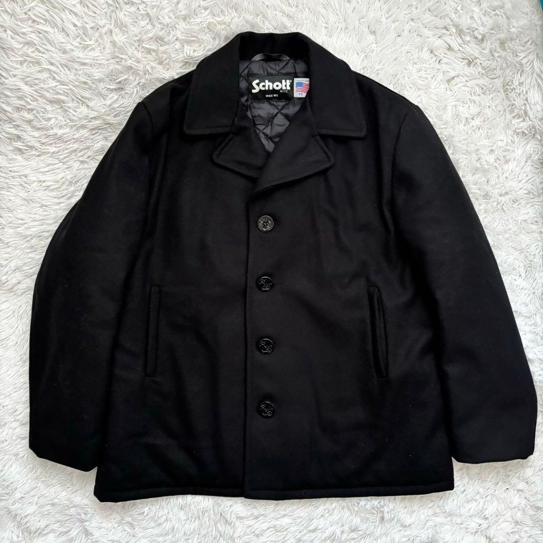 【極美品】超希少サイズ schott ピーコート　46