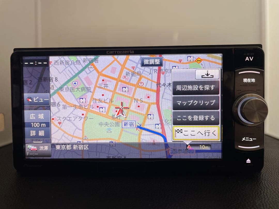 最新地図楽ナビAVIC-RW300中古200mm7Ｖ型ワンセグTV最新オービス