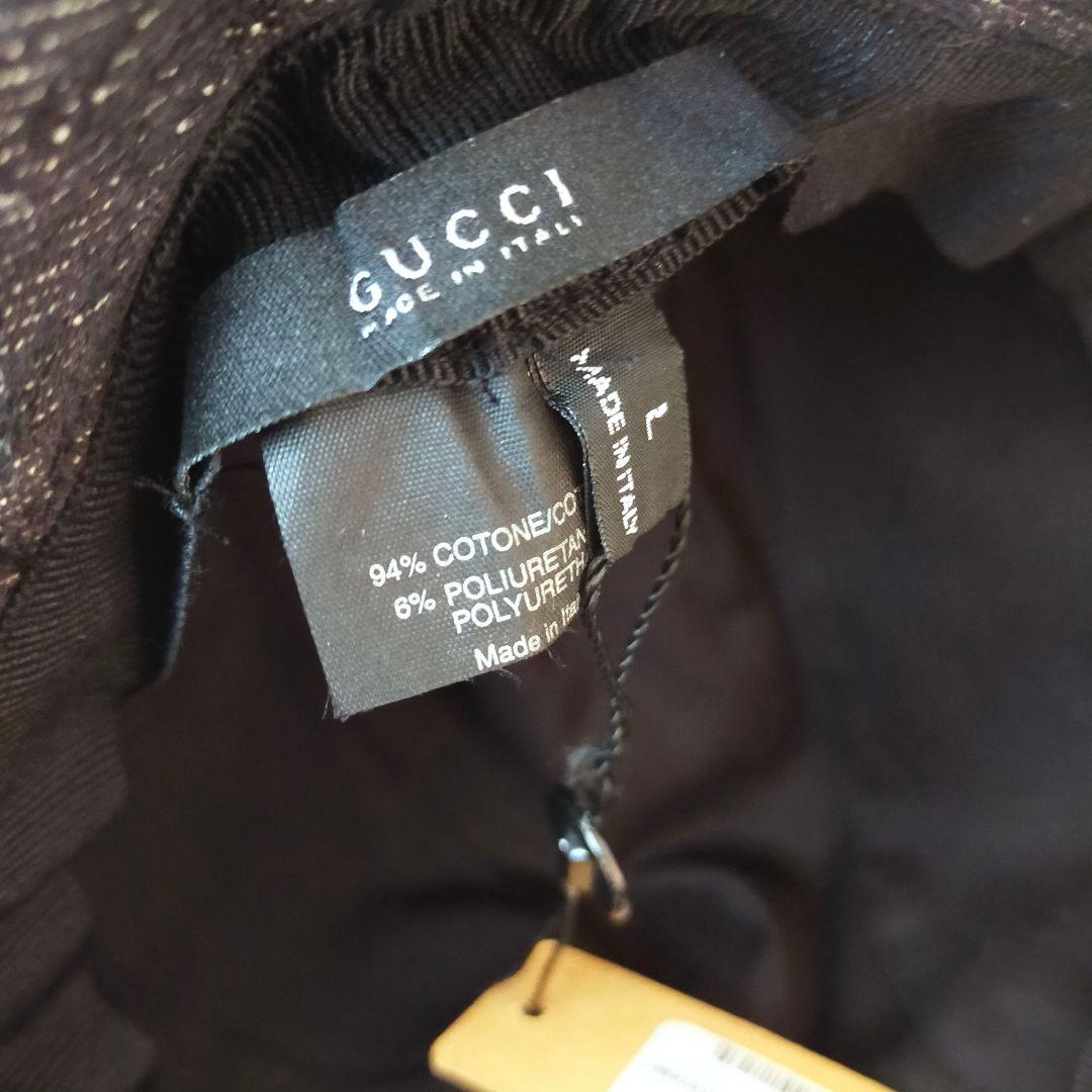 《タグ付未使用・プレートキズ有》GUCCI ブラックデニム バケットハット L