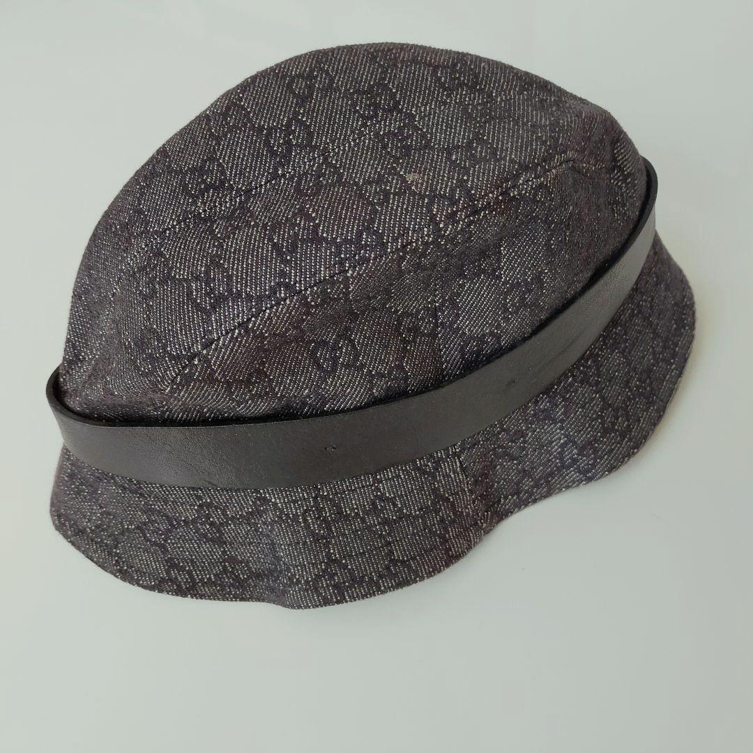 《タグ付未使用・プレートキズ有》GUCCI ブラックデニム バケットハット L