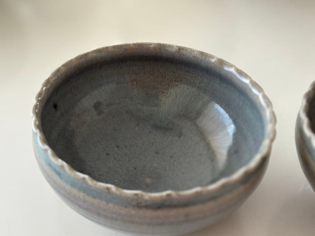 2個セット 余宮隆さん 窯灰釉 輪花ボウル