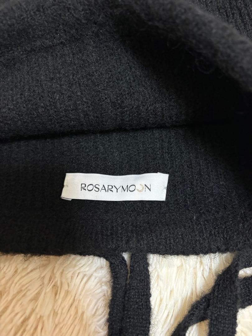 Rosarymoon Bucktail Knit Beanie ブラック