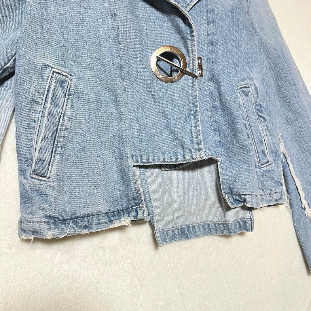 【UN3D】希少品✨アシンメトリーデニムジャケット ダメージ加工 石原さとみ着用