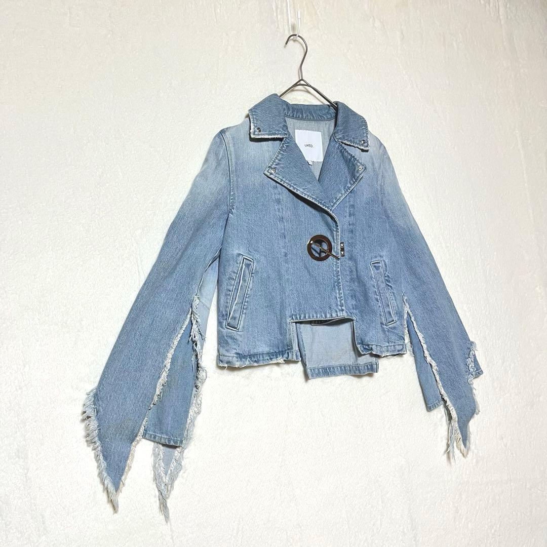 【UN3D】希少品✨アシンメトリーデニムジャケット ダメージ加工 石原さとみ着用
