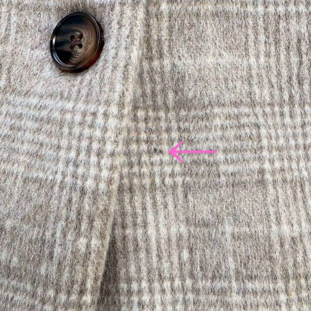 新品　COHINA コヒナ ミドル丈チェックコート F ウール混 ベージュ系