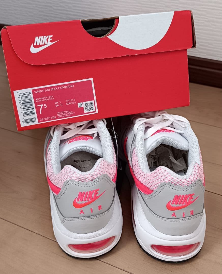 NIKE AIR MAX COMMAND 24.5cm ホワイト/グレー/ピンク