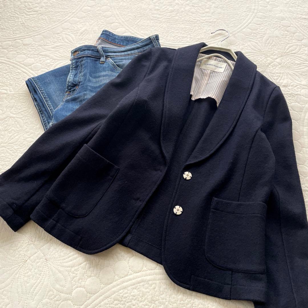 LA MARINE FRANÇAISE 日本製ウール100% 紺ブレ　ジャケット