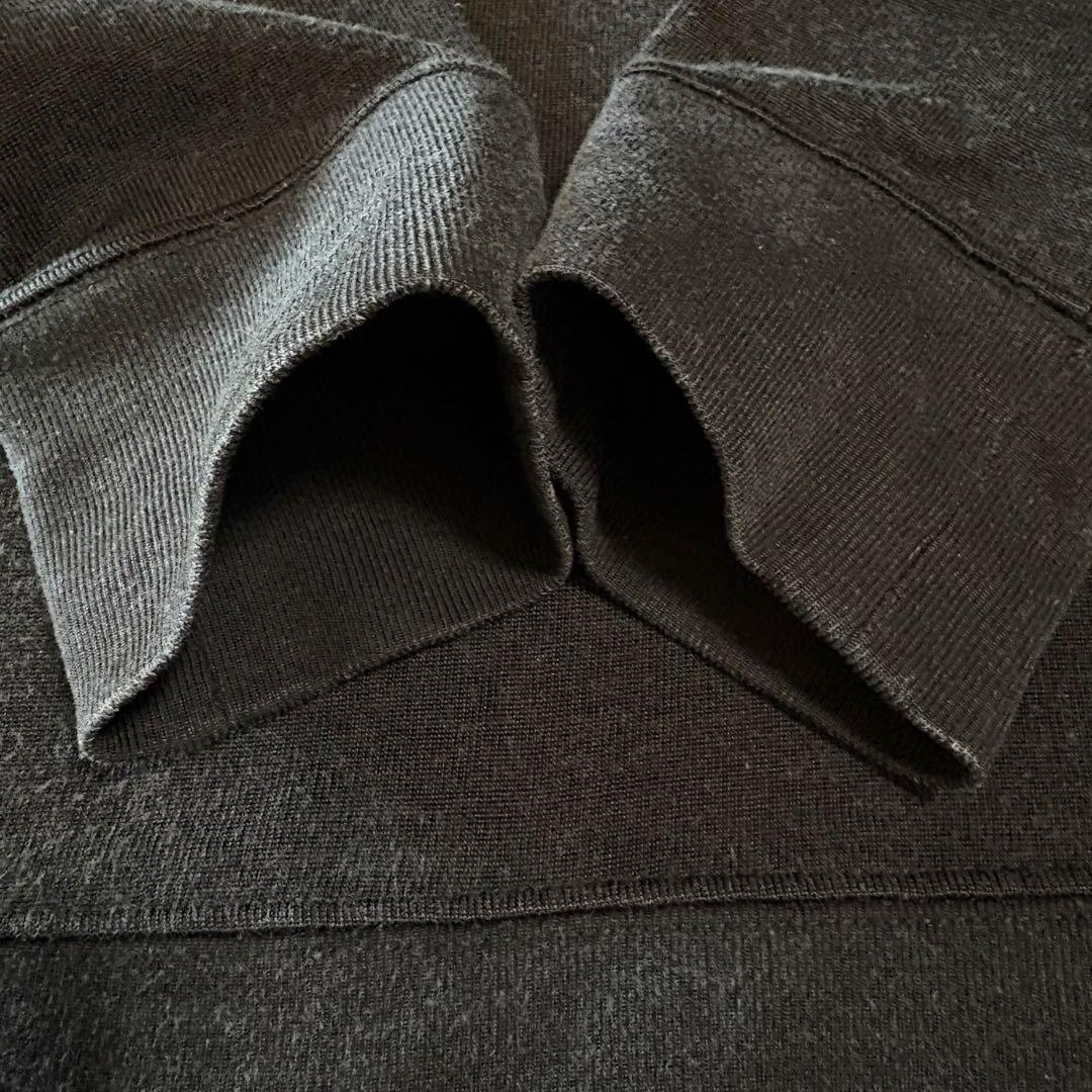 ネイバーフッド 綿×レーヨン リブ付き長袖T 1ポイント刺繍＋フロッキープリント