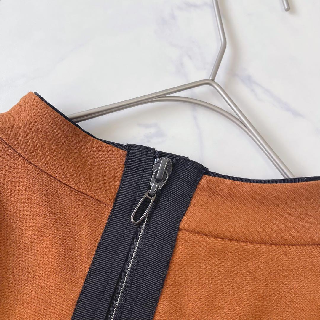 【未使用級】ランバンスポール ペプラム パイピング 長袖シャツ バックジップ38