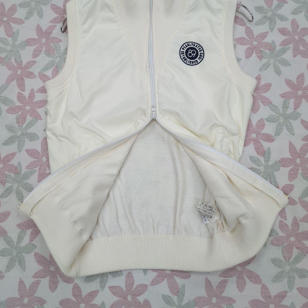 美品　パーリーゲイツ　ベスト　Lサイズ　ホワイト　切り替えニット