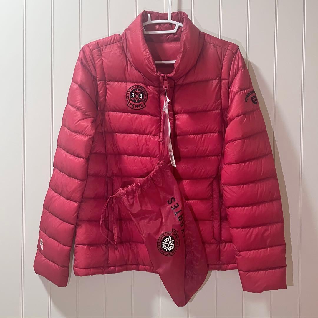 パーリーゲイツ ダウン レッド パッカブルダウンジャケット 収納袋付き ベスト