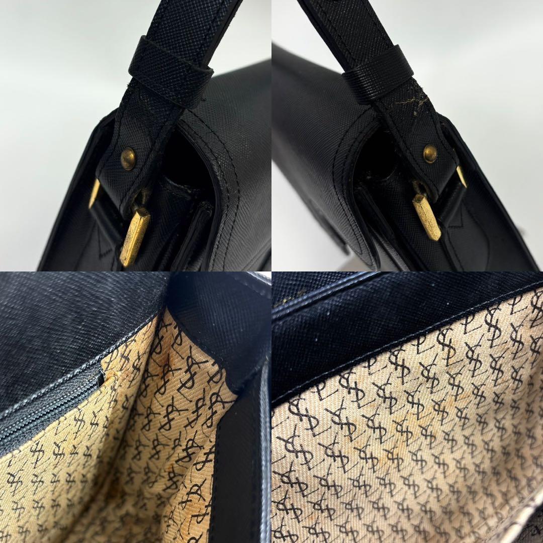 イヴサンローラン ワンショルダーバッグ YSL カサンドラ ロゴ レザー 黒