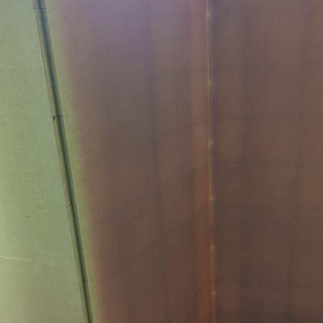 和風屏風 赤黒模様 三つ折り式