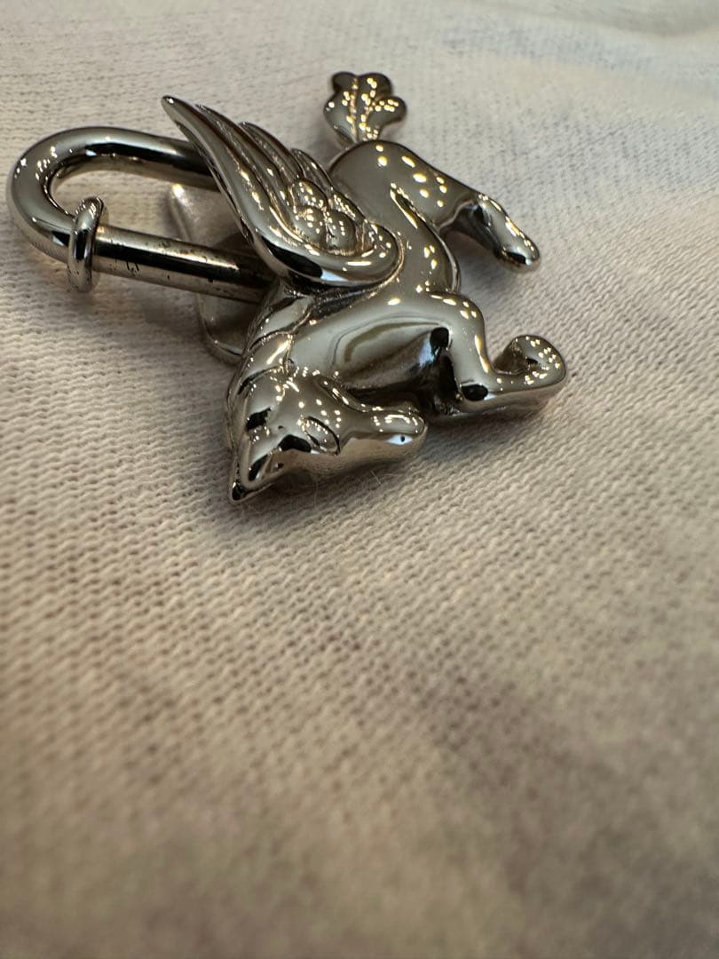 （極美品）エルメス カデナ ペガサス チャーム シルバー
