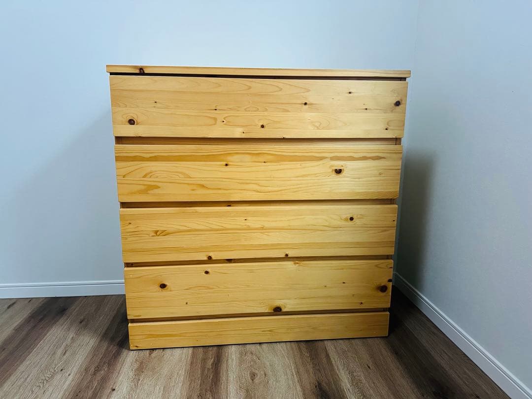 無印良品 パイン材 チェスト 4段ワイド 幅830 奥行400 高さ830