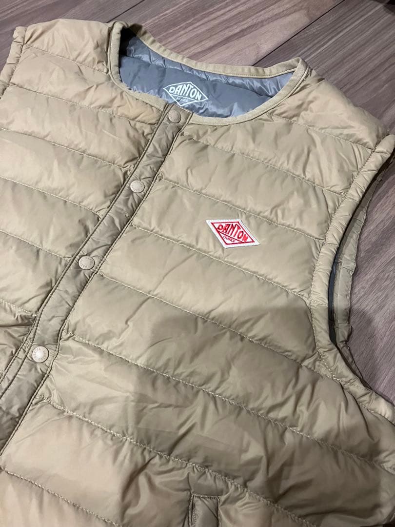 DANTON ベージュ ダウンベスト サイズ40