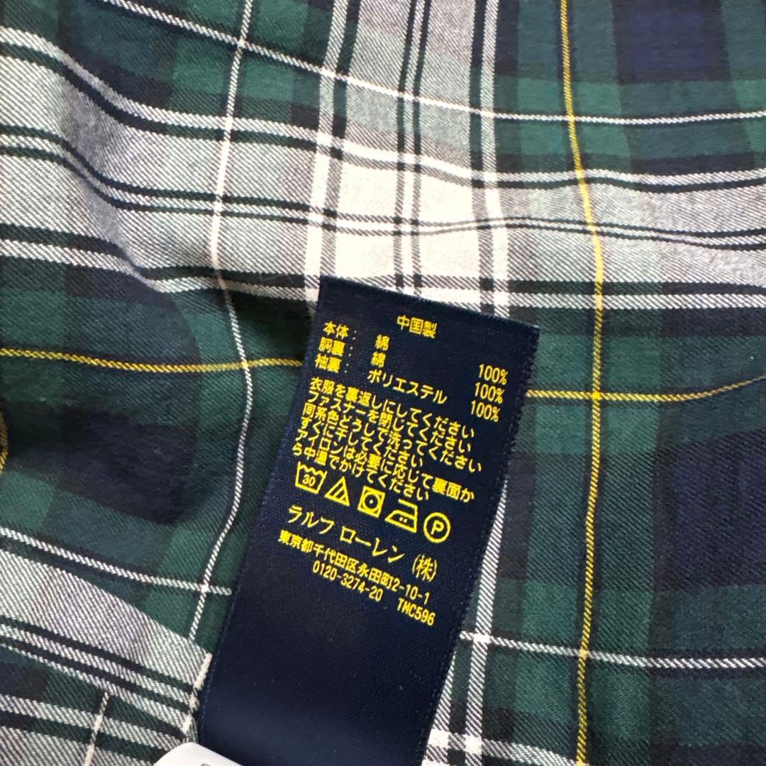 ラルフローレン オイルドジャケット キルティングライナー付き ネイビー 140