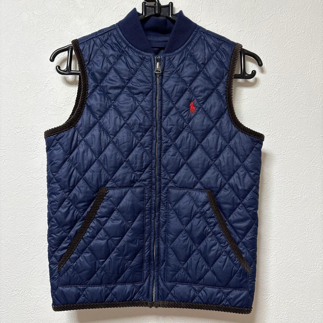 ラルフローレン オイルドジャケット キルティングライナー付き ネイビー 140