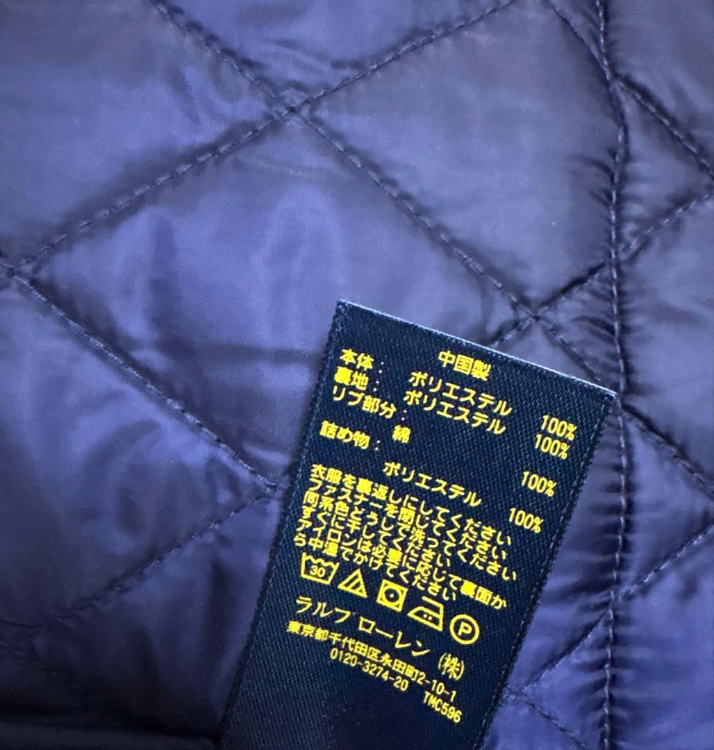 ラルフローレン オイルドジャケット キルティングライナー付き ネイビー 140