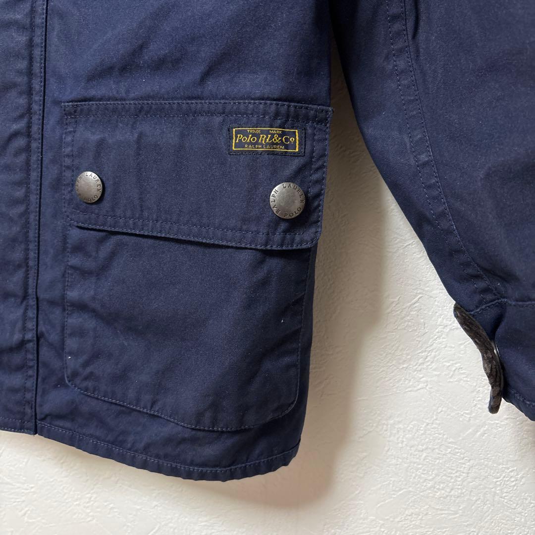 ラルフローレン オイルドジャケット キルティングライナー付き ネイビー 140