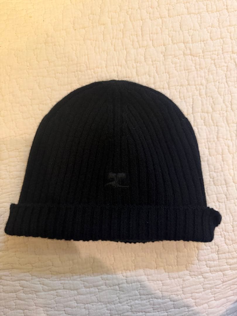Courrèges クレージュ　ニット帽　ビーニー ブラック