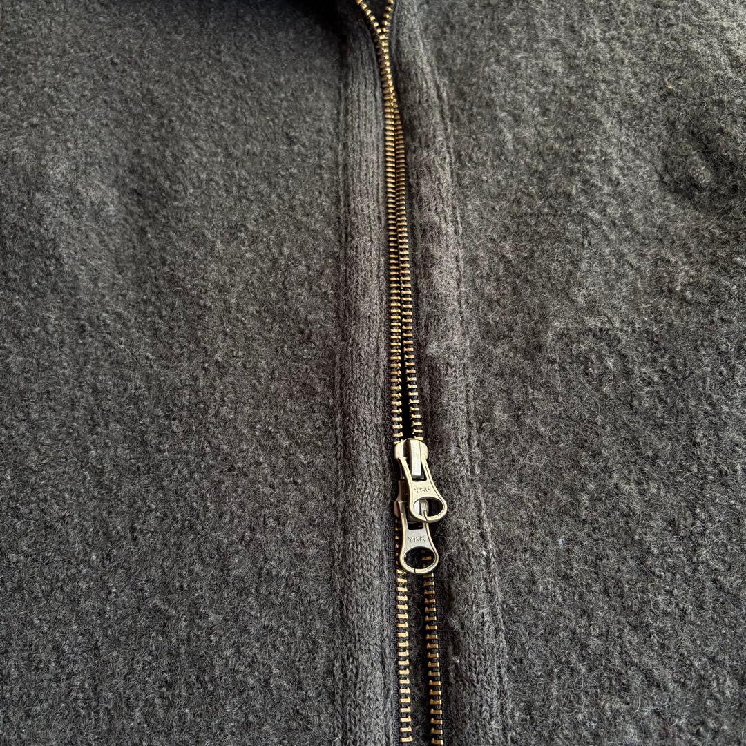 ヨーガンレール ファインウールループ ウール 縮絨 ジップアップベスト グレーL