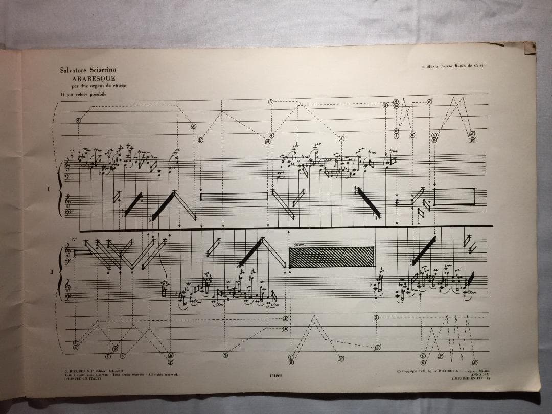 希少ーサルヴァトーレ・シャリーノ(アラベスク ～教会オルガンのための)譜面