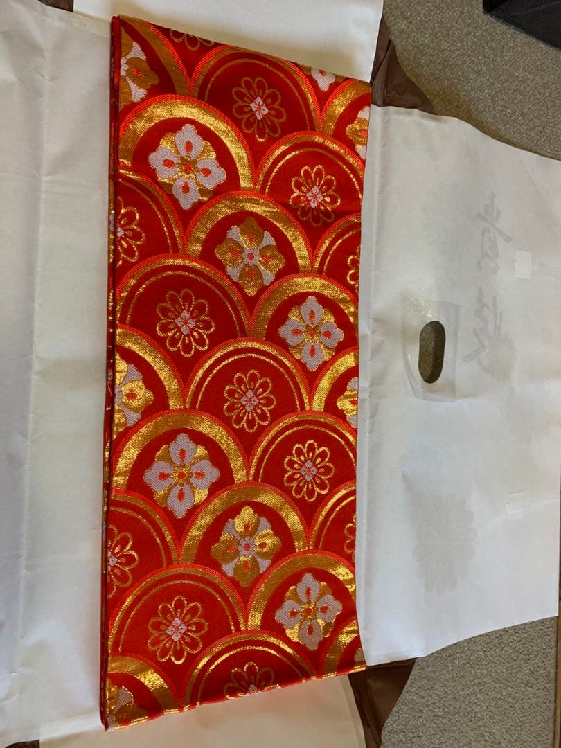 七五三 着物セット 青赤花柄　7歳