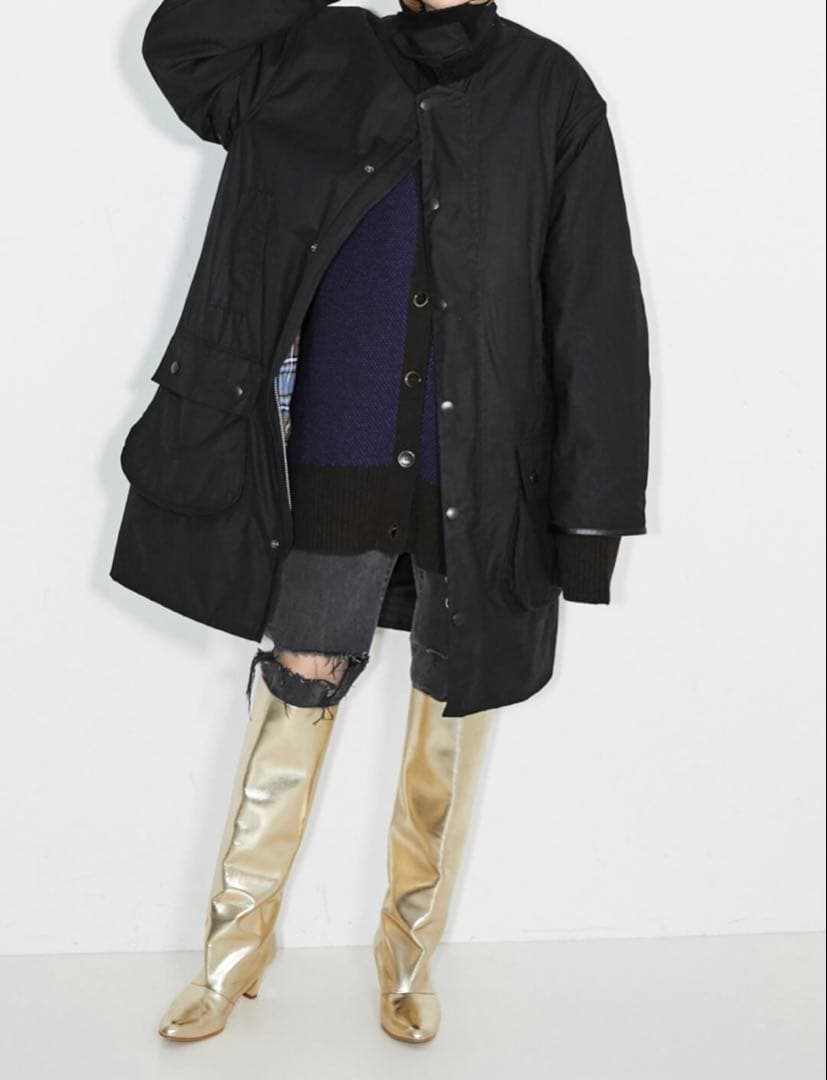 【新品未使用】シティショップ別注バブアーBORDERオイルドコート