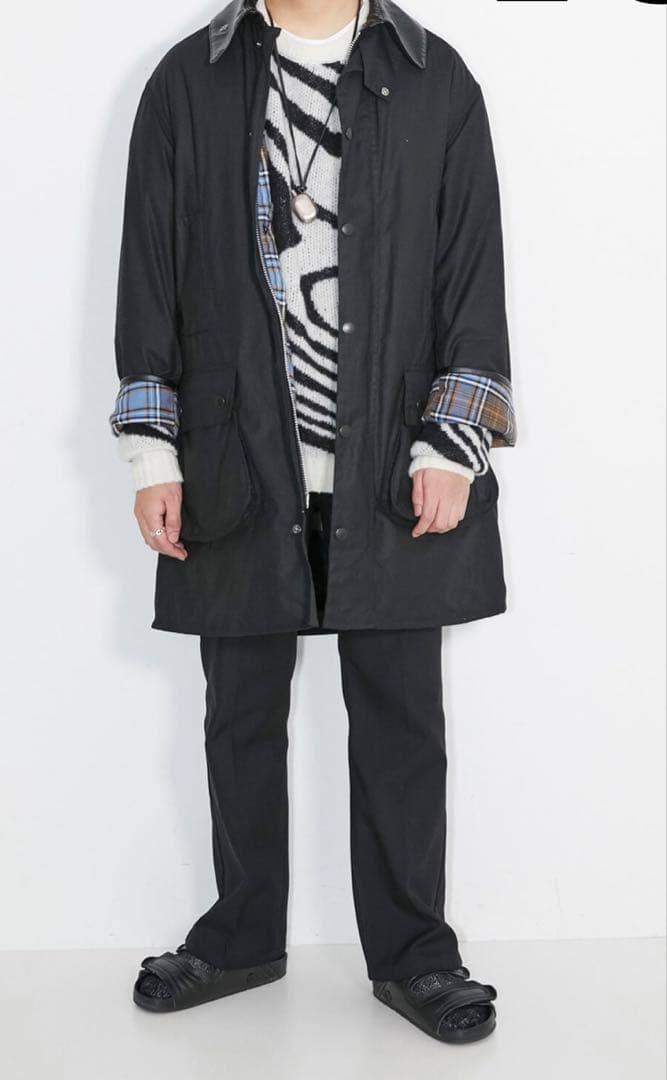 【新品未使用】シティショップ別注バブアーBORDERオイルドコート