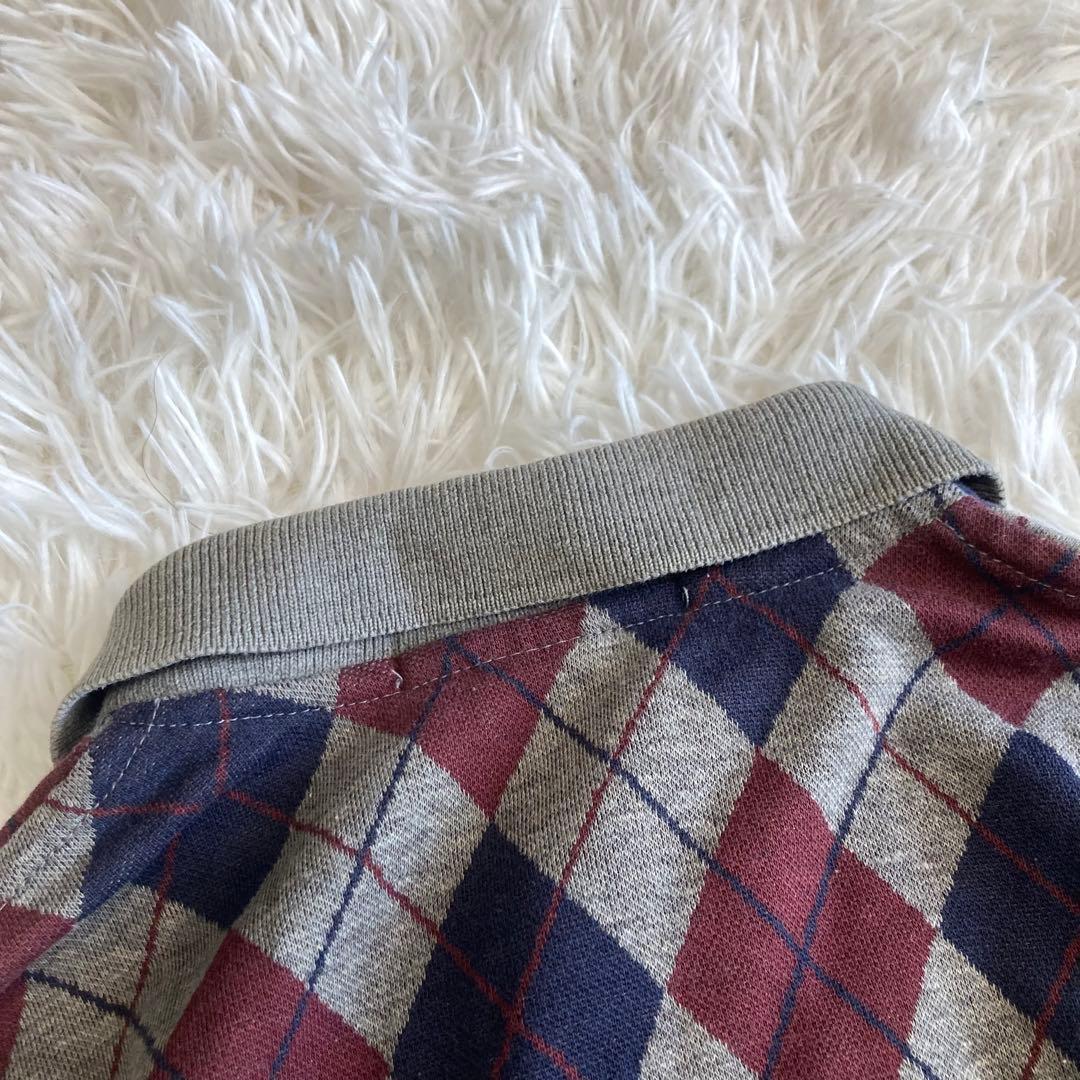 希少✨90s ポロバイラルフローレン 長袖ポロシャツ アーガイル柄 USA製 S