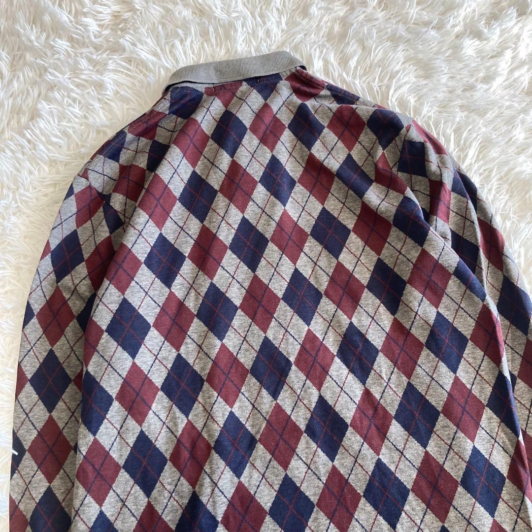 希少✨90s ポロバイラルフローレン 長袖ポロシャツ アーガイル柄 USA製 S