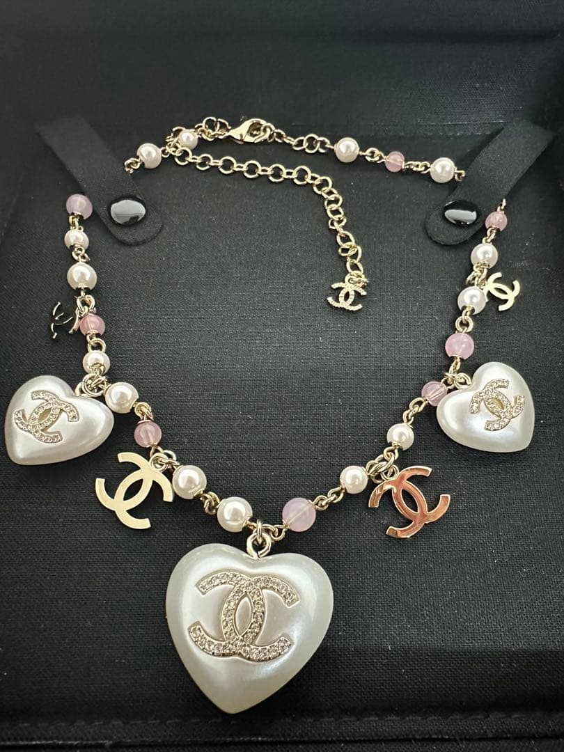 魂 　CHANEL シャネル ココマーク ハート ネックレス