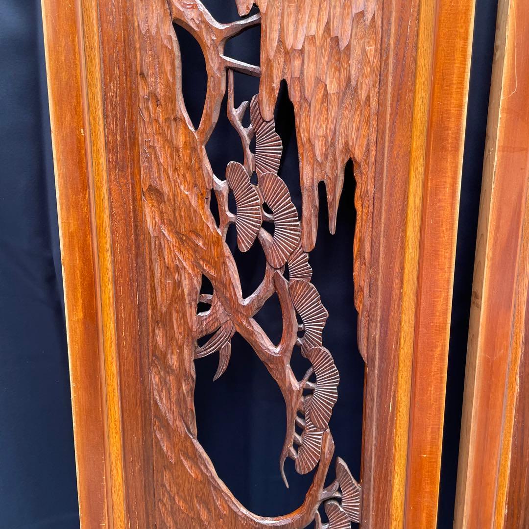 【送料込‼︎土日発送】欄間　2枚セット　レトロ　昭和　和室　手彫り