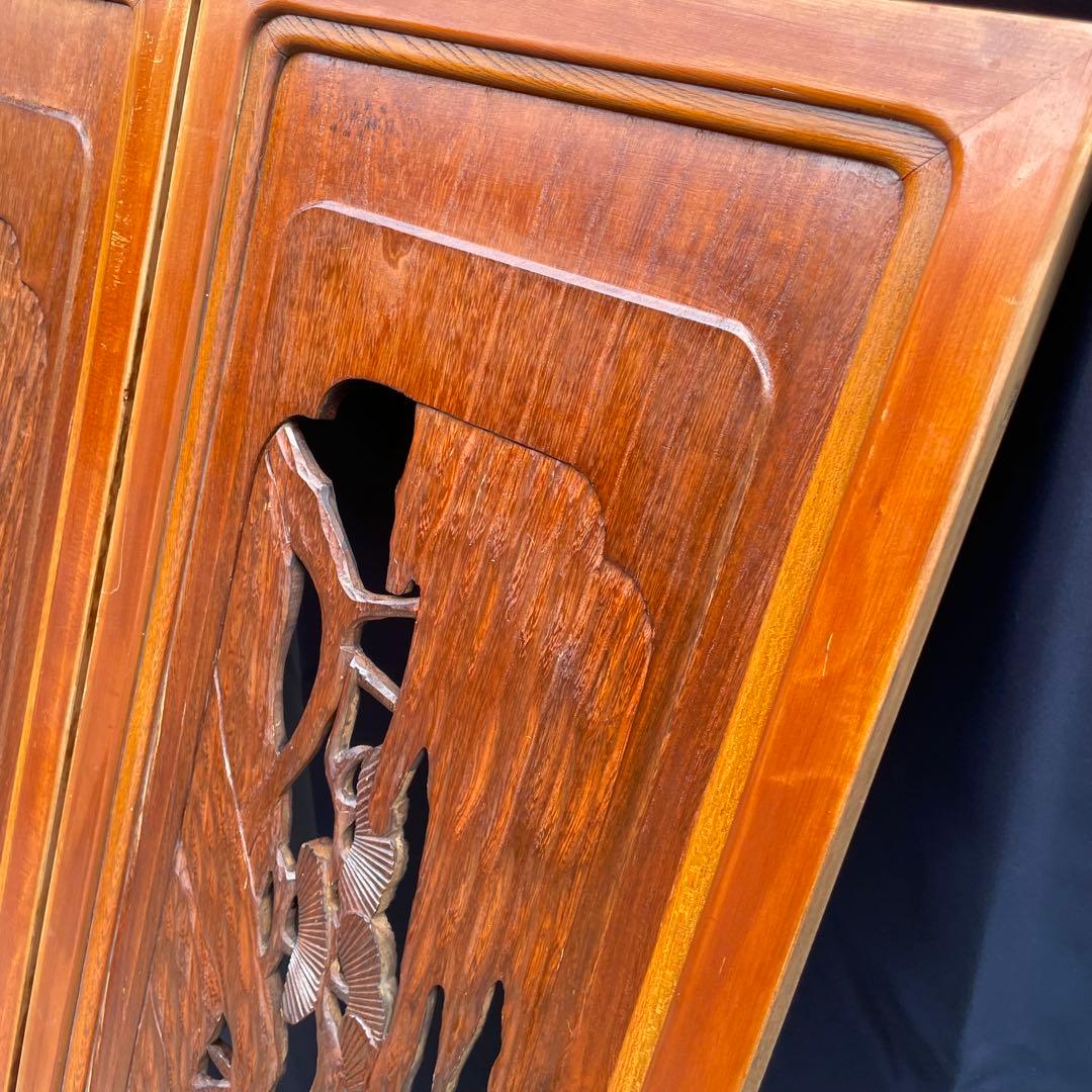 【送料込‼︎土日発送】欄間　2枚セット　レトロ　昭和　和室　手彫り