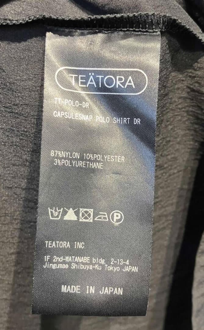 TEATORA CAPSULESNAP POLO SHIRT - DR #黒#3