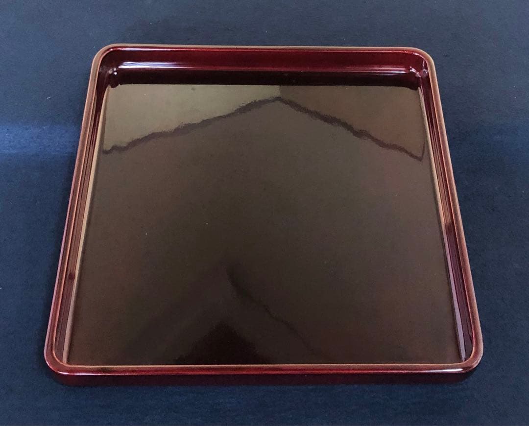 《R》春慶塗 会席膳5客 四方膳 銘々膳 木製漆器 木箱　260203く4