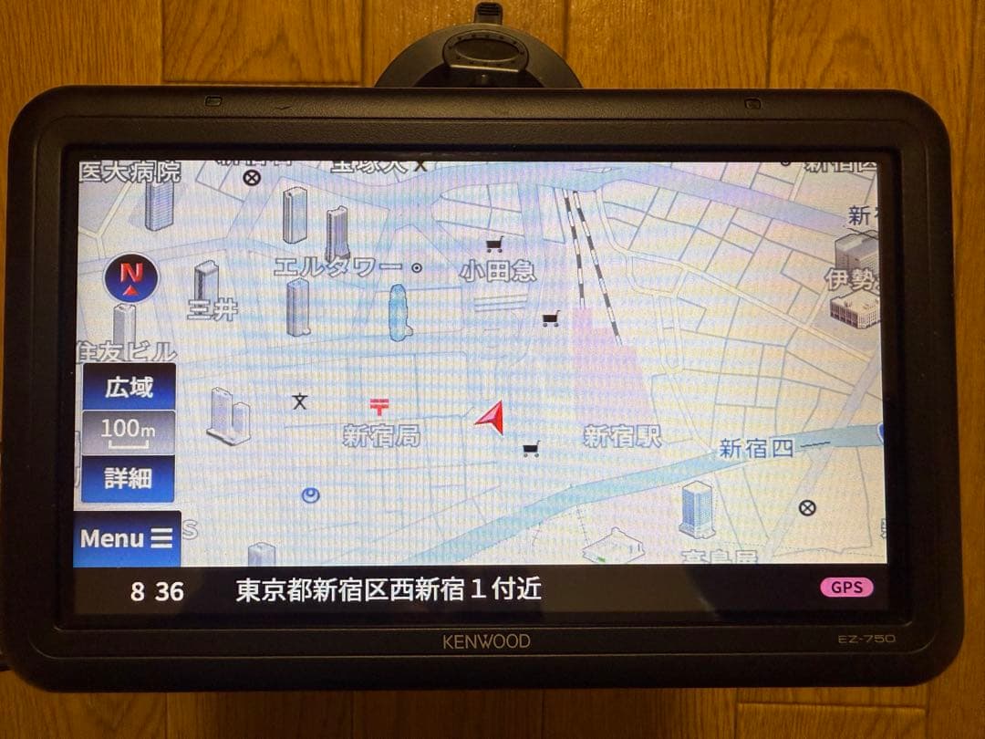 KENWOOD ポータブルナビ EZ-750 中古品