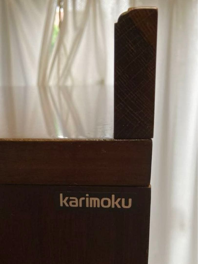 カリモク（karimoku）　木製シンプルデスク 引き出し2つ付き ブラウン