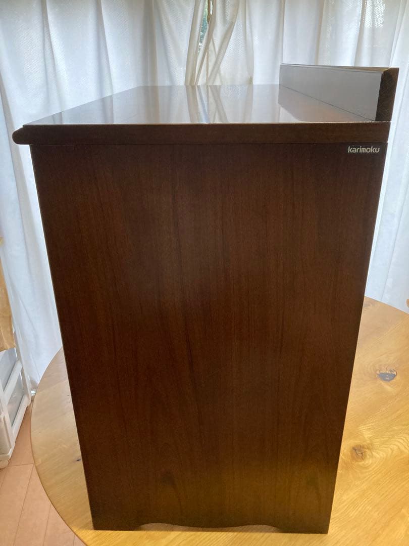 カリモク（karimoku）　木製シンプルデスク 引き出し2つ付き ブラウン