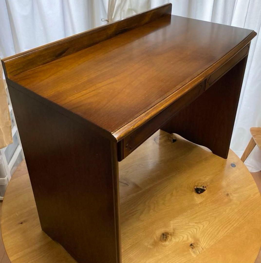 カリモク（karimoku）　木製シンプルデスク 引き出し2つ付き ブラウン