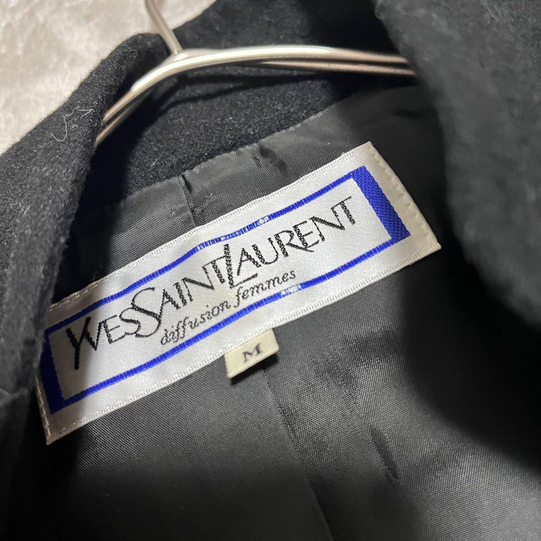 イヴ サン ローラン　ウール　マオカラー　チャイナ　ジャケット　ブラック　M