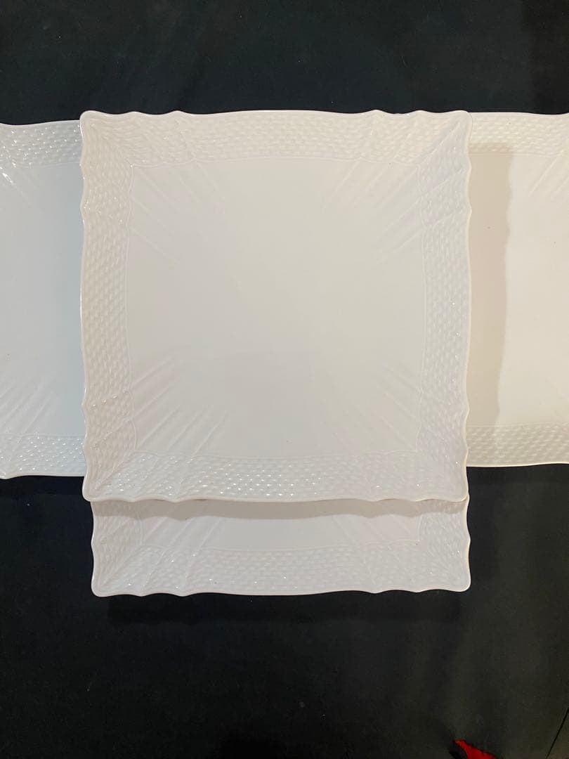 【美品】リチャードジノリ ベッキオホワイト スクエアプレート 22cm 4枚