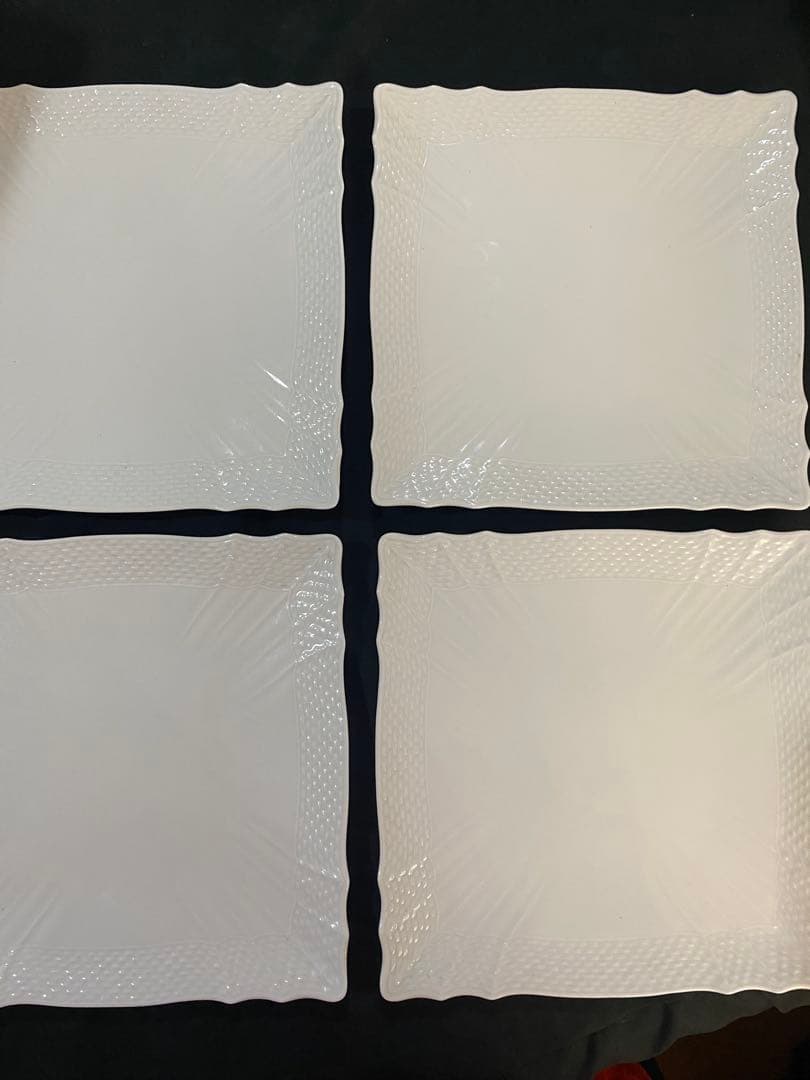 【美品】リチャードジノリ ベッキオホワイト スクエアプレート 22cm 4枚