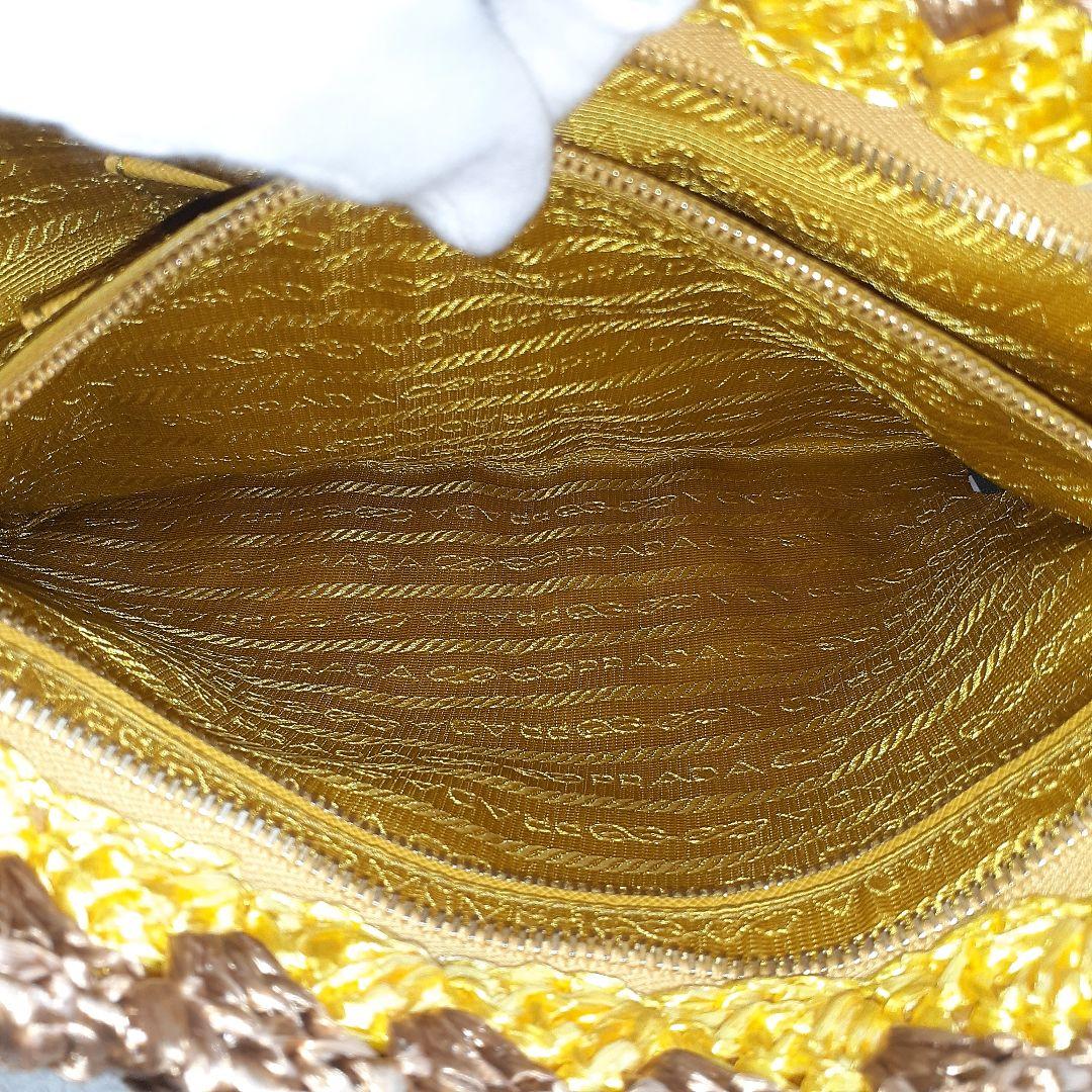 ⭐PRADA⭐　美品　プラダ　ラフィアクロケット　クラッチバッグ