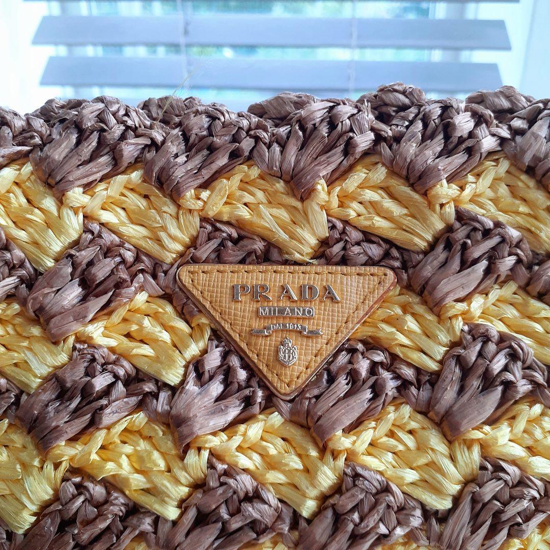 ⭐PRADA⭐　美品　プラダ　ラフィアクロケット　クラッチバッグ